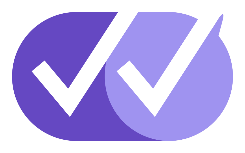 Certified badge featuring two overlapping check marks in shades of purple.