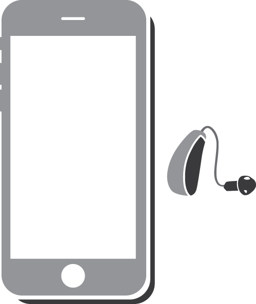 A smartphone next to an in-ear headphone, illustrating their design and connection.